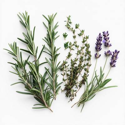 Un assortiment d'herbes aromatiques fraîches.